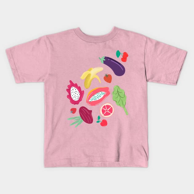 Fruit and Vegetables Kids T-Shirt by WizardingWorld